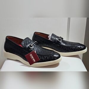 Stacy Adams Black and Cream Loafers for Men